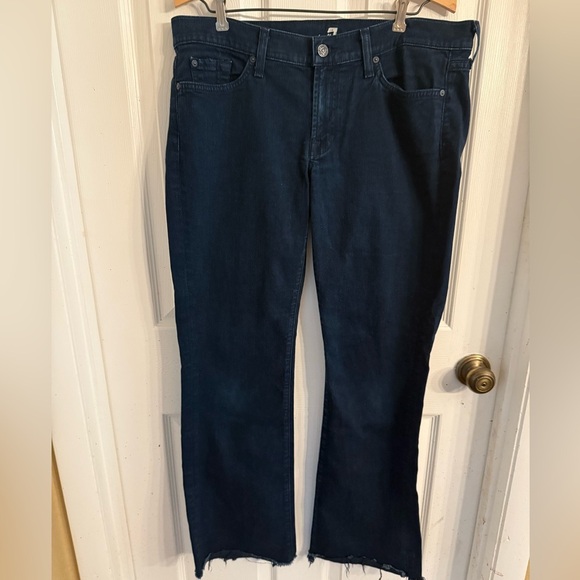 7 For All Mankind Dark Blue Bootcut Jeans Size 32 - Picture 1 of 5